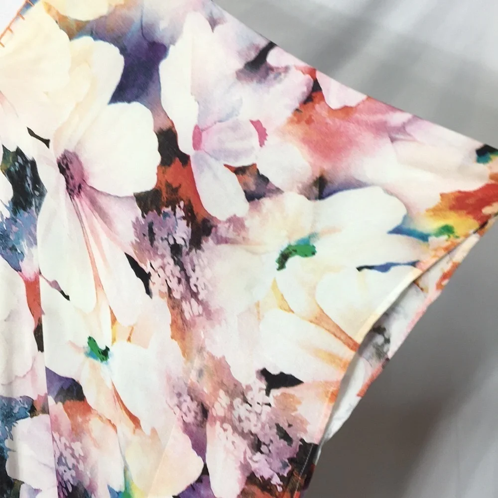 LJC Designs Women Floral High Low Beach Cover Up Size M Like-New Condition